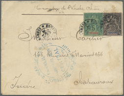 Br Französisch-Indochina: 1896. Envelope (soiled) Endorsed 'Troops De L'lndo-Chine' Addressed To France Bearing French L - Storia Postale