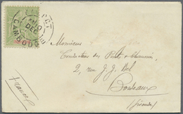 Br Französisch-Indochina: "CAMPOT CAMBODGE" Cds On 1900 Indochine 5c Yellow-green Groupe Type Franking A PRINTED MATTER - Lettres & Documents