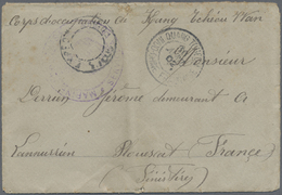 Br Französisch-Indochina: 1902. Stamp-less Envelope (vertical Fold) Addressed To France Endorsed 'Corps D'Occupation De - Lettres & Documents