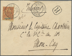 Br Französisch-Indochina: 1902. Registered Envelope Addressed To Mon-Cay/Tonkin Bearing Lndo-China SG 15, 40c Orange Tie - Storia Postale