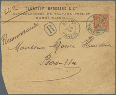 Br Französisch-Indochina: 1902. Registered Envelope (faults) To Bao-Ha Bearing Lndo-China SG 15, 40c Orange Tied By Baoh - Covers & Documents