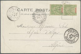 Br Französisch-Indochina: 1903. Picture Post Card Of 'Kompong-Phe, Pnom-Penh' Addressed To Algeria Bearing Lndo-China SG - Storia Postale