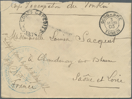 Br Französisch-Indochina: 1903. Military Mail Envelope (opening Faults) Endorsed 'Corps Expeditionnaire Du Tonkin' Addre - Lettres & Documents