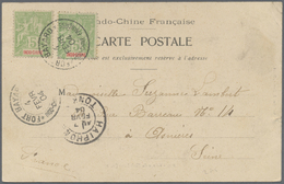 Br Französisch-Indochina: 1904. Picture Post Card Of 'Kinh-Luoc Village, Tonkin' Addressed To France Bearing Lndo-China - Covers & Documents