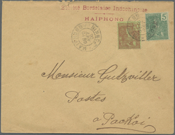 Br Französisch-Indochina: 1906. Envelope Addressed To The ‘French Post A Packhoi' Bearing Lndo-China SG 33, 5c Gre - Lettres & Documents