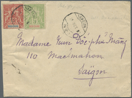 Br Französisch-Indochina: 1903, Allegorie 5 C Green/red And 10 C Red/blue On Envelope Tied By Rare Steamer-canc. "VAPEUR - Covers & Documents