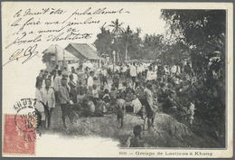 Br Französisch-Indochina: 1907. Picture Post Card Of 'Group Of Lao Villagers At Khong' Addressed To France Bearing Lndo- - Covers & Documents