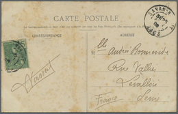 Br Französisch-Indochina: 1908. Picture Post Card (stains) Of 'La Maisonde Pierre, Hueun-Hinn Village' Addressed To Fran - Covers & Documents