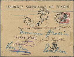 Br Französisch-Indochina: 1912. Envelope (vertical Fold, Creased) Headed 'Residence Superieure Du Tonkin' Addressed To P - Lettres & Documents