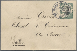 Br Französisch-Indochina: 1913. French Lndo-China Postal Stationery Envelope 5c Green Cancelled By Mong-Tseu-Chine Doubl - Lettres & Documents