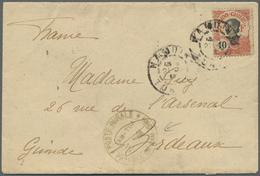 Br Französisch-Indochina: 1914. Envelope To France Bearing Yvert 45, 10c Red Tied Nam-Dinh Tonkin Double Ring 'Poste Rur - Lettres & Documents