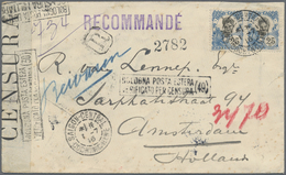 Br Französisch-Indochina: 1916. Registered Envelope Addressed To Holland Bearing French Lndo-China SG 58, 25c Blue (pair - Lettres & Documents