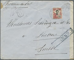 Br Französisch-Indochina: 1918. Registered Envelope (vertical Fold) Addressed To Switzerland Bearing Lndo-China SG 63, 5 - Covers & Documents