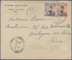 Br Französisch-Indochina: 1922. Envelope Headed 'Vicariat Apostolique' Addressed To France Cancelled By 'Poste Rurale/Ph - Covers & Documents