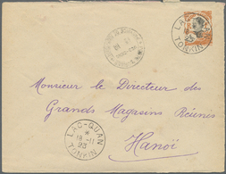 GA Französisch-Indochina: 1923. Postal Stationery Envelope 4c Orange Addressed To Hanoi Cancelled By 'Poste Rurale/Ngo-D - Lettres & Documents