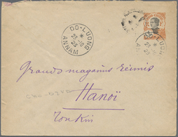 GA Französisch-Indochina: 1923. Postal Stationery Envelope 4c Orange Addressed To Hanoi Cancelled By 'Poste Rurale/Cho-D - Lettres & Documents