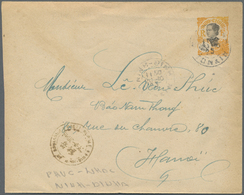 GA Französisch-Indochina: 1923. Postal Stationery Envelope (toned) 4c Orange Addressed To Hanoi Cancelled By 'Poste Rura - Lettres & Documents