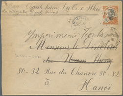 GA Französisch-Indochina: 1923. Postal Stationery Envelope (traces Of Aging) 4c Orange Addressed To Hanoi Cancelled By ' - Lettres & Documents