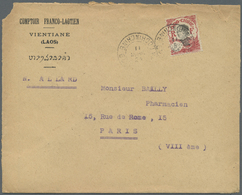 Br Französisch-Indochina: 1924. Envelope (faults) Headed 'Comptoir Franco-Laotian/Vientiane/Laos' Addressed To France Be - Lettres & Documents