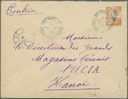 GA Französisch-Indochina: 1924. Postal Stationery Envelope 4c Orange Addressed To Hanoi Cancelled By 'Poste Rurale/Bim-S - Lettres & Documents