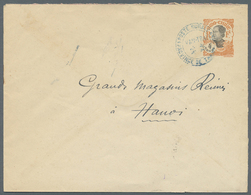GA Französisch-Indochina: 1924. Postal Stationery Envelope (opened On Two Sides) 4c Orange Addressed To Hanoi Cancelled - Covers & Documents