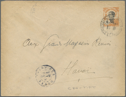 GA Französisch-Indochina: 1924. Postal Stationery Envelope (toned) 4c Orange Addressed To Hanoi Cancelled By 'Poste Rura - Lettres & Documents