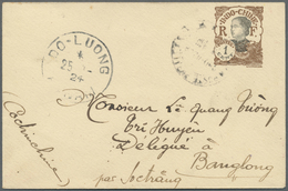 GA Französisch-Indochina: 1924. Lndo-China Postal Stationery Envelope 1c Brown Addressed To Banglong, Cochinchine Cancel - Lettres & Documents