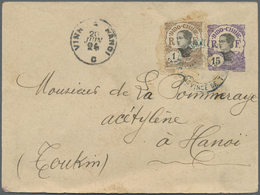 GA Französisch-Indochina: 1924. Lndo-China Postal Stationery Envelope (minor Spots) 15c Violet Upgraded With Yvert 100, - Lettres & Documents