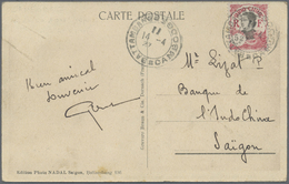 Br Französisch-Indochina: 1927. Picture Post Card Of 'Parc De L'Avenue, Pont Albert, Battambang' Addressed To Saigon Bea - Lettres & Documents