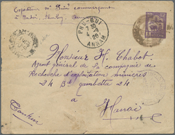 GA Französisch-Indochina: 1929. Postal Stationery Envelope 5c Violet Addressed To Hanoi Cancelled By 'Ke-Bon/Province De - Lettres & Documents