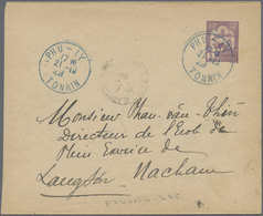 GA Französisch-Indochina: 1929. Postal Stationery Envelope 5c Violet Addressed To Lang-Son Cnacelled By Phu-Ly/Tonkin Da - Lettres & Documents