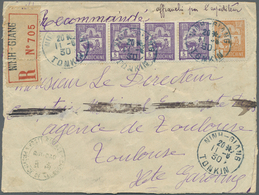 Br Französisch-Indochina: 1930. Registered Envelope (faults/adress Deleted) Addressed To France Bearing Lndo-China SG 14 - Lettres & Documents