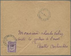 Br Französisch-Indochina: 1931. Envelope (vertical Fold, Creased) Addressed To Cantho Bearing Lndo-China SG 144, 5c Viol - Lettres & Documents