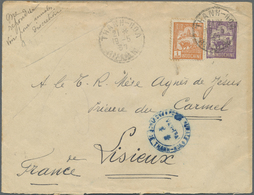 GA Französisch-Indochina: 1931. Indo-China Postal Stationery Envelope 5c Violet Upgraded With SG 140, 1c Orange Cancelle - Lettres & Documents