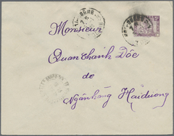 GA Französisch-Indochina: 1932. Postal Stationery Envelope 5c Violet Addressed To Hgan-Hang Cancelled By Hai-Duong/Tonki - Lettres & Documents