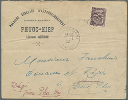 Br Französisch-Indochina: 1932. Envelope (vertical And Horiz. Fold) Written From Phuoc-Hiep Addressed To Duc-Pho Cancell - Lettres & Documents