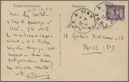 Br Französisch-Indochina: 1932. Post Card Addressed To Paris Bearing Indo-China SG 175, 5c Purple Tied By 'Hue A Vinh' A - Covers & Documents