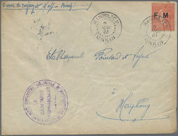 Br Französisch-Indochina: 1933. Envelope (creased, Toned) Addressed To Hai-Phong Bearing France 'Militaire Francaise' Yv - Lettres & Documents