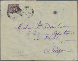 Br Französisch-Indochina: 1934. Envelope (creased) Addressed To Saigon Bearing Indo-China SG 175, 5c Violet Tied By 'Pos - Lettres & Documents