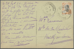 Br Französisch-Indochina: 1934. Picture Post Card Of 'Salle Du Trone, Pnom-Penh' Addressed To France Bearing French Indo - Lettres & Documents