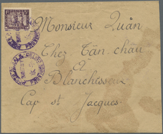 Br Französisch-Indochina: 1937. Envelope (stains) Addressed To Cap S't Jacques Bearing Lndo-China SG 175, 5c Violet Tied - Lettres & Documents