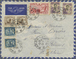 Br Französisch-Indochina: 1939. Air Mail Envelope Addressed To France Bearing Lndo-China SG 129, 11c Violet (2), SG 168, - Covers & Documents