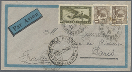 Br Französisch-Indochina: 1939. Air Mail Envelope Addressed To France Bearing Indo-China SG 168, 1c Brown (2) And SG 207 - Lettres & Documents