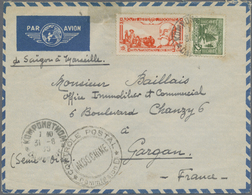 Br Französisch-Indochina: 1939. Air Mail Envelope Addressed To France Bearing Indo-China SG 169, 2c Green And SG 250, 37 - Covers & Documents