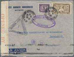 Br Französisch-Indochina: 1940. Air Mail Envelope Addressed To Madagascar Bearing Lndo-China SG 175, 5c Purple And SG 19 - Covers & Documents