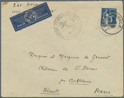 Br Französisch-Indochina: 1940. Air Mail Envelope Written From The French Steamer 'Aviso Charner' Endorsed 'E. Grasset, - Lettres & Documents