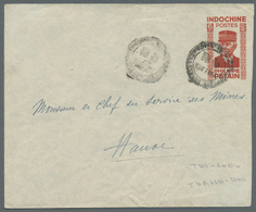 GA Französisch-Indochina: 1943. Postal Stationery Envelope 'Marshall Petain' 6c Red (small Faults) Addressed To Hanoi Ca - Lettres & Documents