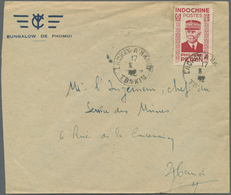 Br Französisch-Indochina: 1943. Envelope (vertical Fold) Addressed To Hanoi Bearing Indo-China SG 275, 6c Carmine (toned - Covers & Documents