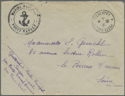 Br Französisch-Indochina: 1946. Unstamped Military Mail Envelope Written From The 'Poste Naval Francaise, Saigon' Addres - Covers & Documents