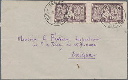 Br Französisch-Indochina: 1950. Envelope Addressed To Saigon Bearing Lndo-China SG 193, 60c Purple (pair) Tied By 'Tanun - Lettres & Documents